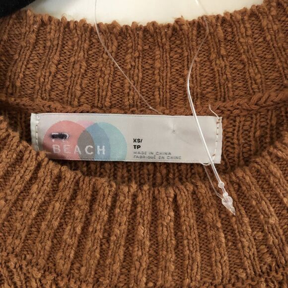 NEW Free People FP Beach Forever Sweater Romper Bran Brown Knit Short Buttons XS - Picture 4 of 6
